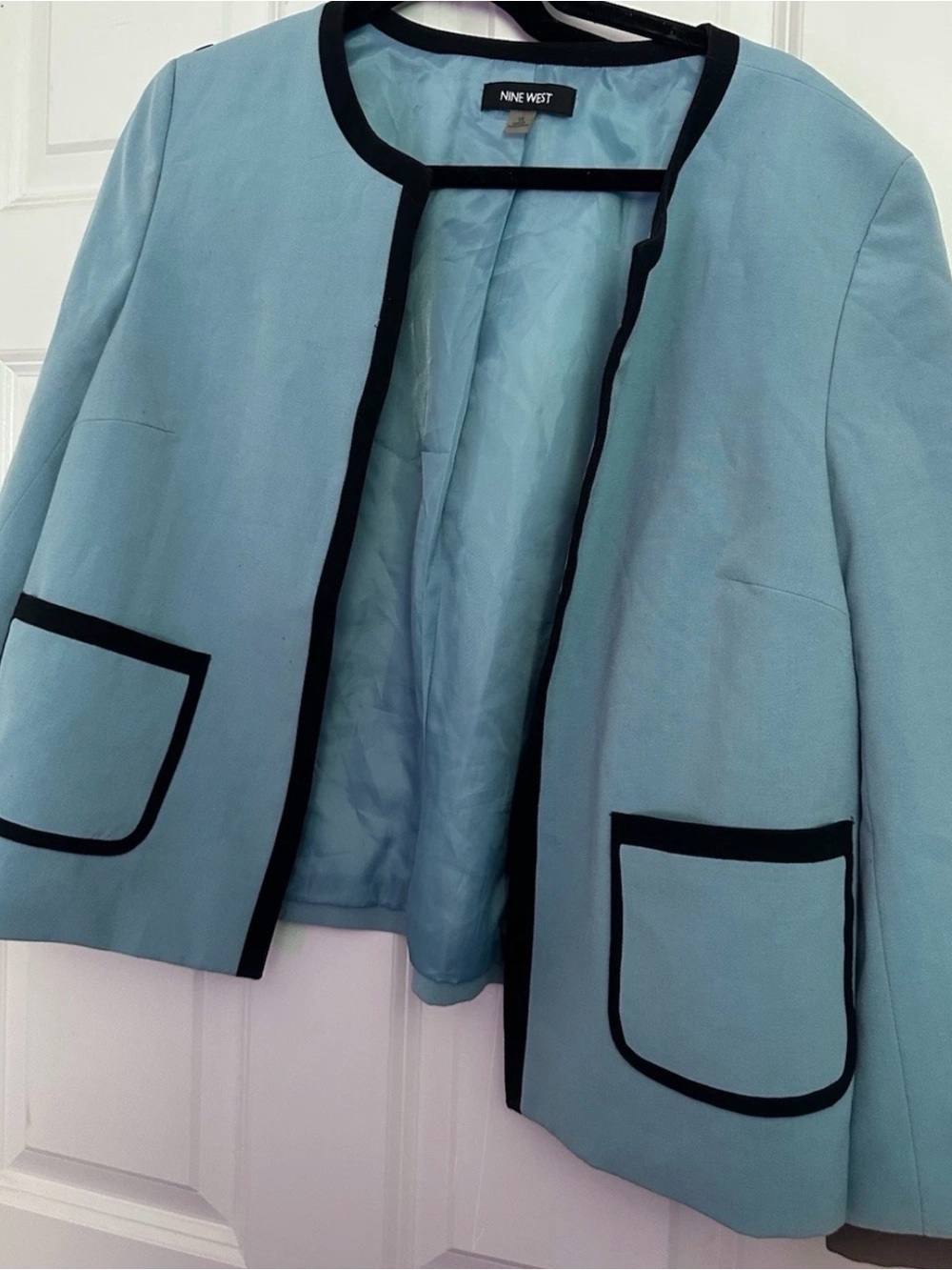 Nine West Light Blue Jacket with Black Trim